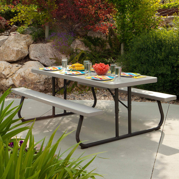 Lifetime Outdoor furnitures 6 Foot Classic Folding Picnic Table Reviews Wayfair